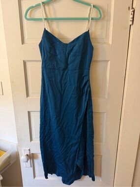 RIHOAS Teal Maxi Dress with Pearl Straps